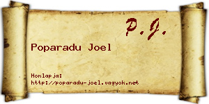 Poparadu Joel névjegykártya