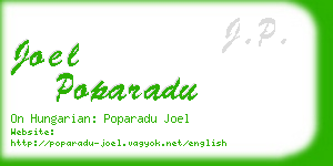joel poparadu business card